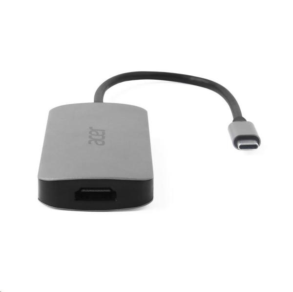 ACER Dokovací stanice 7IN1 TYPE C DONGLE: 1x HDMI,  1x DP,  1x USB-C, 2x USB3.2,  1x RJ-45, 1x 3.5mm audio port3