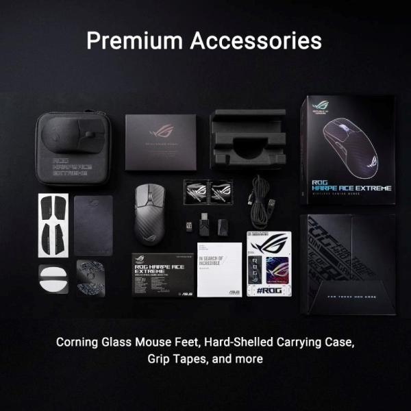 ASUS Herní myš ROG Harpe Ace Extreme,  Bezdrátová BT,  RF 2.4GHz,  černá15