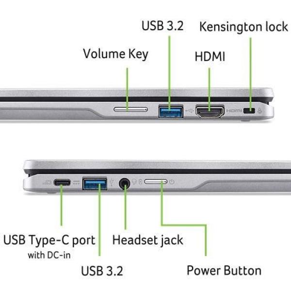 ACER NTB Chromebook Spin 314 (CP314-2HN-C7XU), N100, 14"WUXGA, 8GB, 128GB eMMC, Intel UHD, Chrome, Silver10