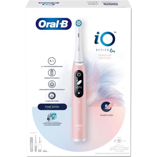 Oral-B iO Series 6N elektrický zubní kartáček, časovač, tlakový senzor, aplikace Oral-B, Pink Sand2