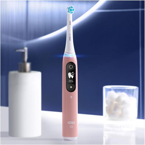 Oral-B iO Series 6N elektrický zubní kartáček, časovač, tlakový senzor, aplikace Oral-B, Pink Sand5