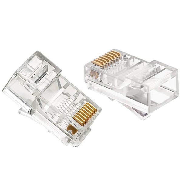 Konektor RJ45 nestíněný UTP CAT6 krimpovací pro kulaté kabely,  balení 10ks

- RJ45 8P8C  8 pinů
- Nestíněný konektor