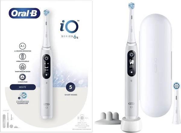 Oral-B iO Series 6s elektrický zubní kartáček,  časovač,  tlakový senzor,  5 programů,  aplikace Oral-B,  bílá3