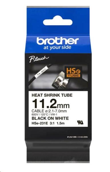 BROTHER smršťovací bužírka - HSE-231E bílá pro E300VP H300 H500 E550 P700 P750 D800 P900 P950 - 11, 2mm /  2, 1-7mm /  3:10