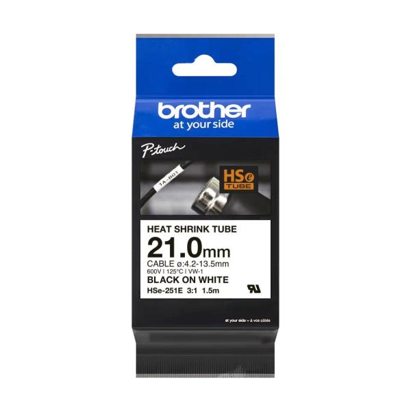 BROTHER smršťovací bužírka - HSE-251E bílá pro H300 H500 E550 P700 P750 D800 P900 P950 - 21mm /  4, 2-13, 5mm /  3:11