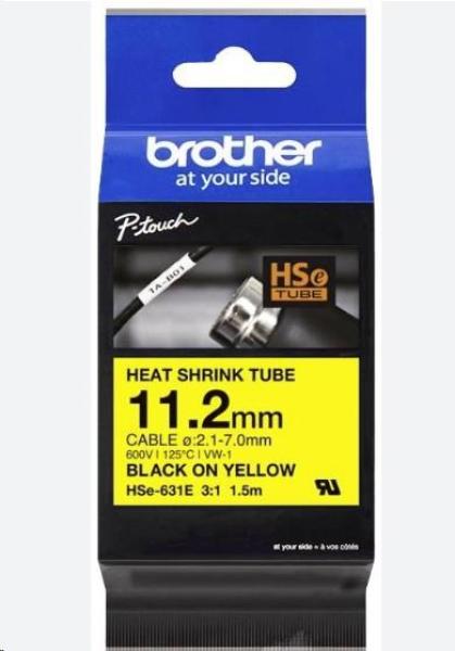 BROTHER smršťovací bužírka - HSE-631E žlutá pro E300VP H300 H500 E550 P700 P750 D800 P900 P950 - 11,2,, / 2,1-7mm / 3:1