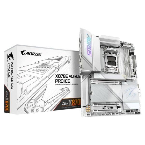 GIGABYTE MB Sc AM5 X870E AORUS PRO ICE,  AMD X870,  4xDDR5,  2xHDMI,  2xThunderbolt,  WiFi