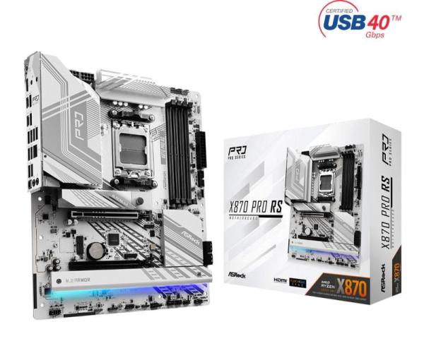 ASRock MB Sc AM5 X870 PRO RS,  AMD X870,  4xDDR5,  1xHDMI,  2xThunderbolt