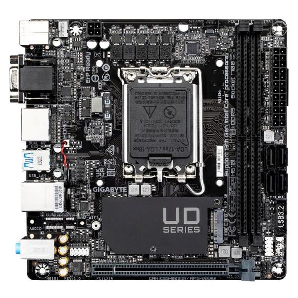 GIGABYTE MB Sc LGA1700 H610I,  Intel H610,  2xDDR5,  2xDP,  1xHDMI,  1xVGA,  Mini-ITX1