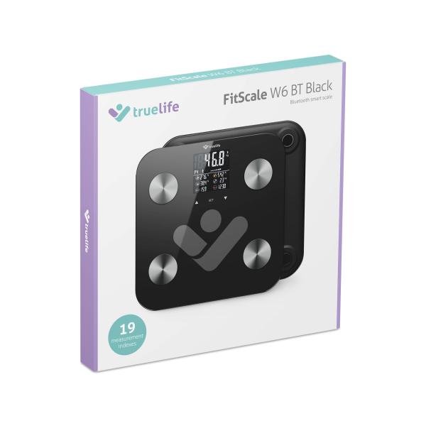 TrueLife FitScale W6 BT - Bioelektrická impedanční bluetooth váha - černá10