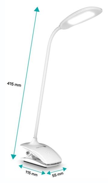 CONNECT IT Stolní LED lampa CLIP s klipem, bílá3