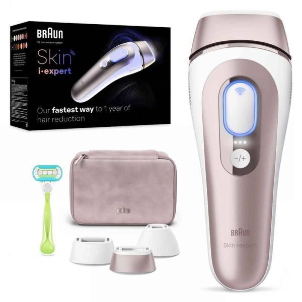 Braun Skin i·expert PL7253 IPL epilátor,  2 režimy,  nástavce,  UV filtr,  obličej,  intimní partie,  tělo