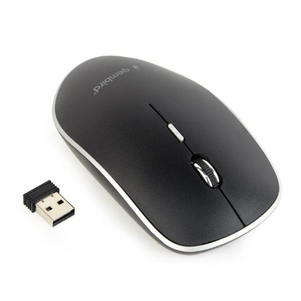 GEMBIRD myš MUSW-4BS-01,  černá,  bezdrátová,  USB nano receiver1