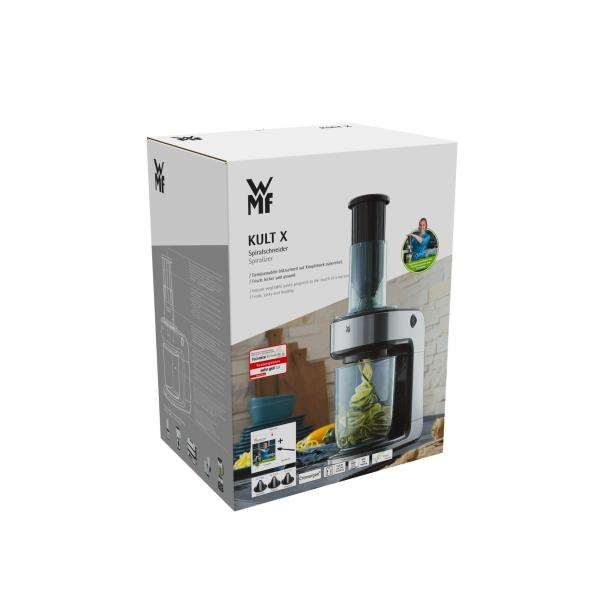 WMF Kult X spiralizér,  80 W,  nádoba 1.25 l,  krájecí nástavce,  dětská pojistka6