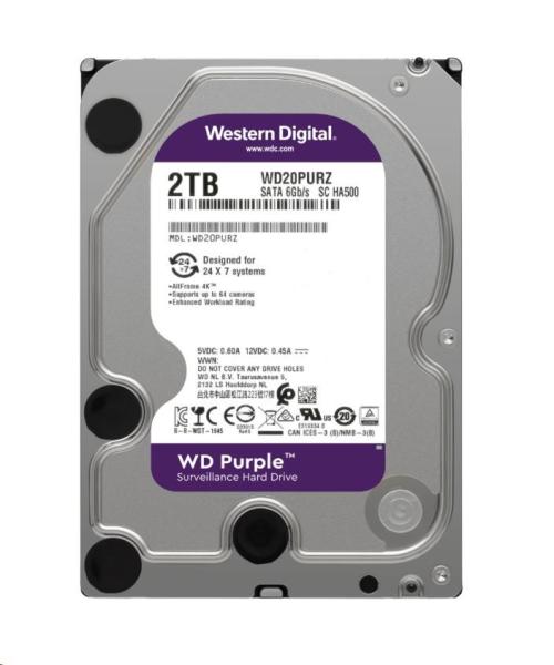 BAZAR - WD PURPLE WD22PURZ 2TB SATA/600 256MB cache, Low Noise, CMR