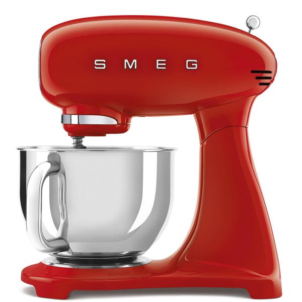 Smeg SMF03RDEU kuchyňský robot,  800 W,  planetární systém,  4.8 l,  10 rychlostí,  nerezová mísa,  červená