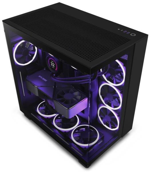 BAZAR - NZXT skříň H9 Flow dvoukomorová ATX /  4x120mm fan /  až 10xfan /  perforovaný top /  proskl. bočnice,  ROZBALENO