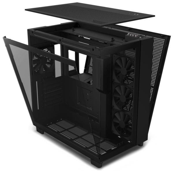 BAZAR - NZXT skříň H9 Flow dvoukomorová ATX /  4x120mm fan /  až 10xfan /  perforovaný top /  proskl. bočnice,  ROZBALENO3