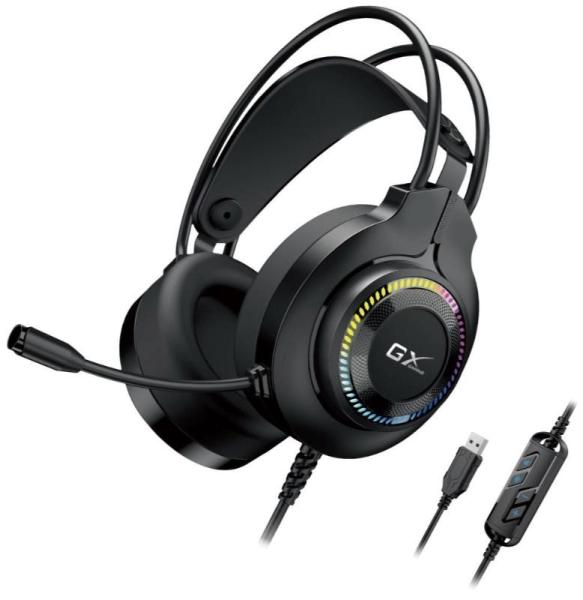 GENIUS sluchátka s mikrofonem GX GAMING HS-GX580U, USB, RGB, černá1