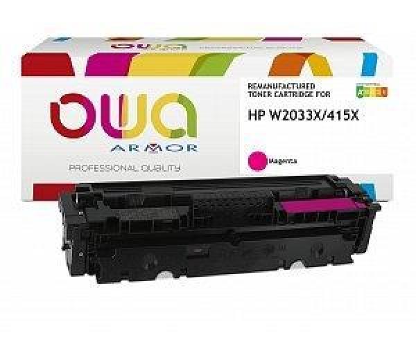 OWA Armor toner kompatibilný HP W2033X, 415X, 6000st, červená magenta, úroveň manažmentu