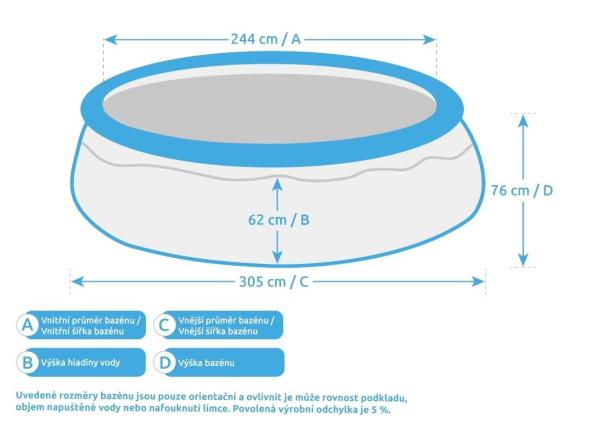 Intex bazén Tampa 3, 05x0, 76 m bez příslušenství1