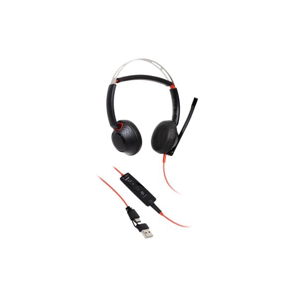 Poly Blackwire 5220 náhlavní souprava,  3.5 mm jack + USB-C/ A adaptér,  stereo3