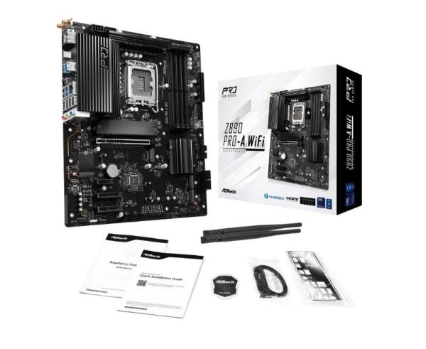 ASRock MB Sc LGA1851 Z890 PRO-A WIFI, Intel Z890, 4xDDR5, 1xDP, 1xHDMI, 1xThunderbolt, WI-FI6