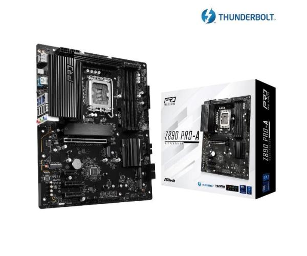 ASRock MB Sc LGA1851 Z890 PRO-A,  Intel Z890,  4xDDR5,  1xDP,  1xHDMI,  1xThunderbolt,  WI-FI