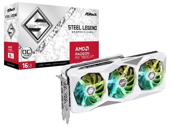 BAZAR - ASRock VGA AMD Radeon RX 7800 XT Steel Legend 16GB OC,  RX 7800 XT,  16GB GDDR6,  3xDP,  1xHDMI - Poškozený obal (Ko