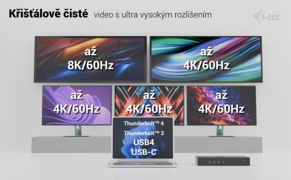 i-tec Universal 5x 4K Display Docking Station,  Power Delivery 100W1
