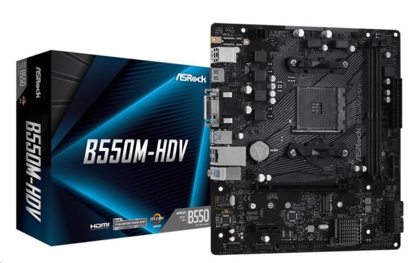 BAZAR - ASRock MB Sc AM4 B550M-HDV,  AMD B550,  2xDDR4,  HDMI,  DVI - Po opravě (Bez příšlušenství)4