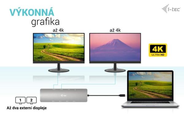 BAZAR - i-tec USB-C Metal Nano 2x HDMI Docking Station,  PD 100W - Poškozený obal (Komplet)5