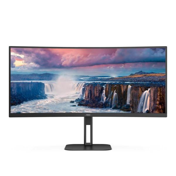 AOC MT VA LCD WLED 34" CU34V5C BK - VA panel, 3440x1440, HDMI, DP, USB, USB-C, nast. vyska, repro, zakriven, rozbalen