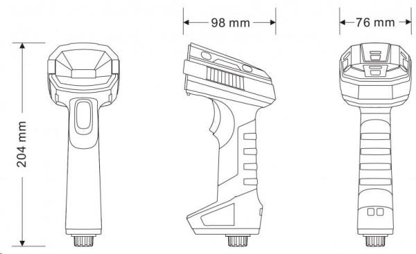 Virtuos DPM CCD 2D čtečka Virtuos HT-880DPM, USB, tmavě šedá3