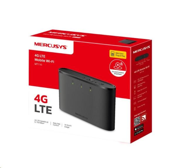 Mercusys MT110 WiFi4 4G LTE router (N150,  4G LTE,  2, 4GHz,  1xnanoSIM)2