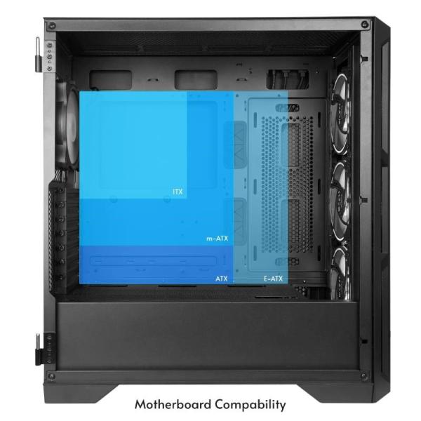 CHIEFTEC skříň APEX LUMO, E-ATX, 1x USB-C 3.2, 2x USB 3.0, 4x 140mm ARGB Fan, ARGB Hub, černá5