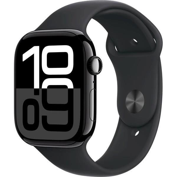 Apple Watch Series 10 GPS 46mm Jet Black Aluminium Case with Black Sport Band - M/ L