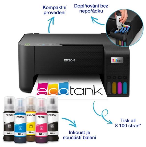 BAZAR - EPSON tiskárna ink EcoTank L3230,  5760x1440dpi,  A4,  33ppm,  USB,  sken - Poškozený obal (Komplet)7