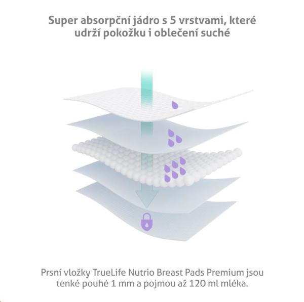 BAZAR - TrueLife Nutrio Breast Pads Premium 100 pack - Poškozený obal (Komplet)2