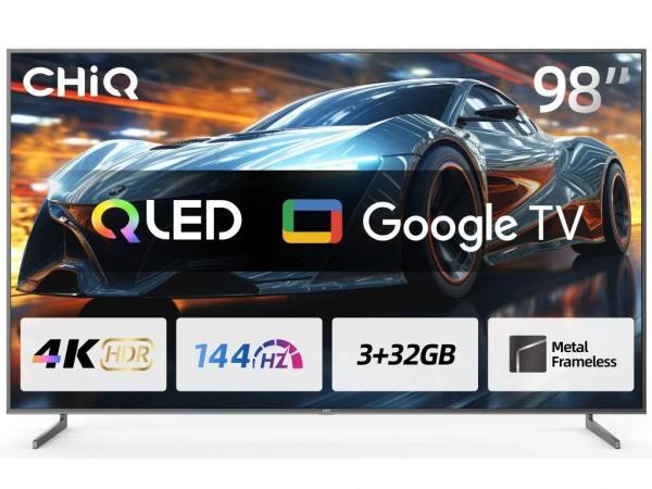 CHiQ U98F8TG TV 98", QLED, Smart Google, 144 Hz, Ultra HD, Dolby Audio, HDR 10