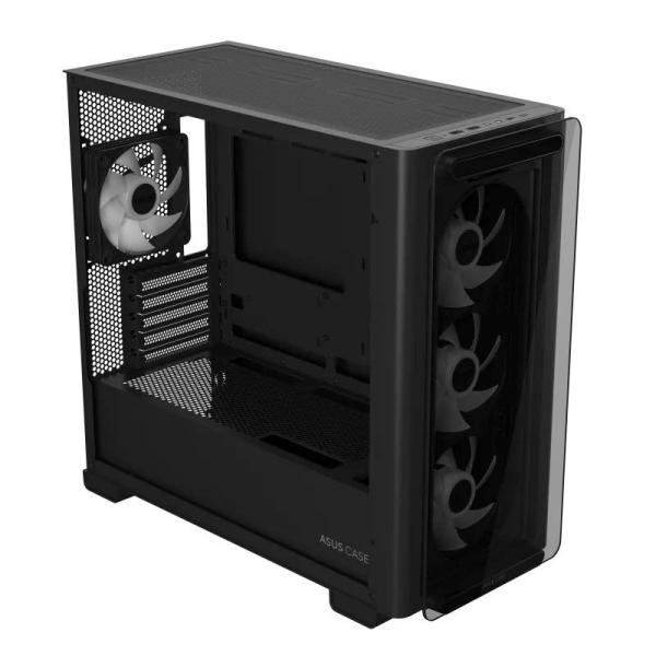 ASUS case A23 PLUS TG ARGB,  Mini Tower,  průhledná bočnice,  4x120mm ARGB Fan,  černá7