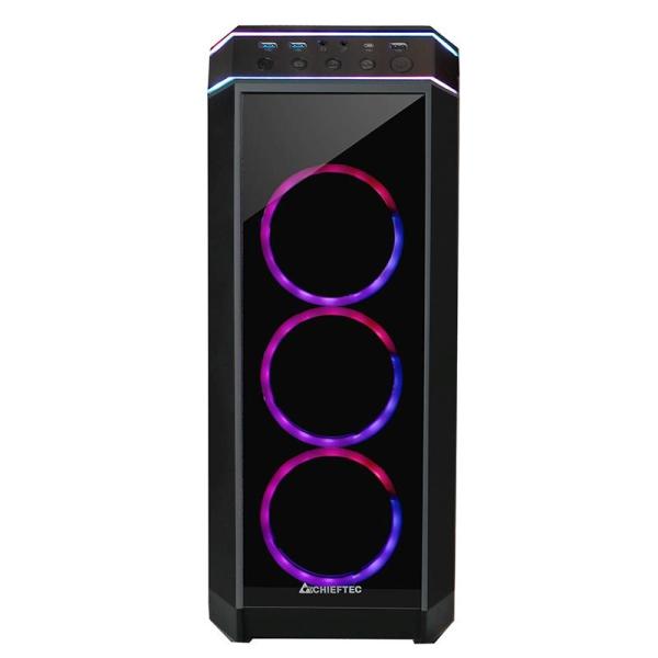 CHIEFTEC skříň STALLION II,  ATX,  1x USB-C 3.2,  2x USB 3.1,  1x USB 2.0,  4x 120mm RGB Fan,  černá1