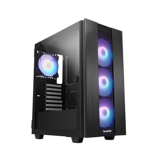 CHIEFTEC skříň HUNTER 2,  ATX,  1x USB-C,  1x USB 3.1,  4x 120mm ARGB Fan,  ARGB Hub,  černá