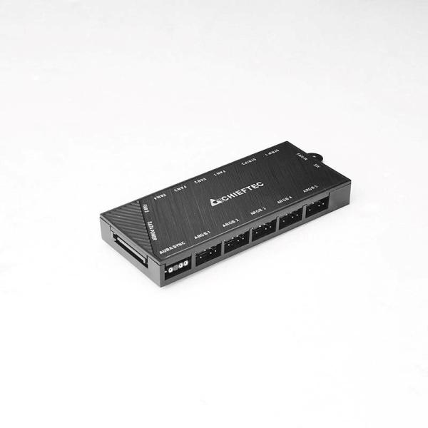 CHIEFTEC skříň HUNTER 2,  ATX,  1x USB-C,  1x USB 3.1,  4x 120mm ARGB Fan,  ARGB Hub,  černá11