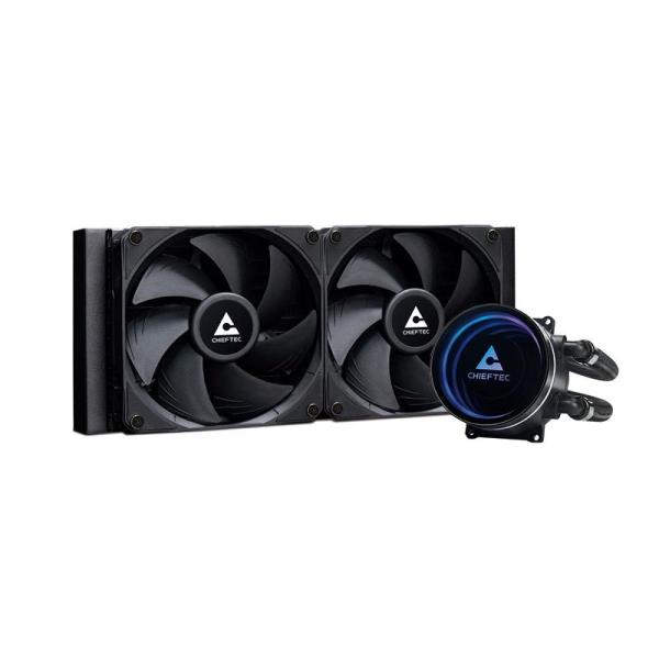 CHIEFTEC vodní chlazení CPU Iceberg 240 Dark,  2x120mm,  ARGB vodní blok,  LGA1851,  AM5,  černá