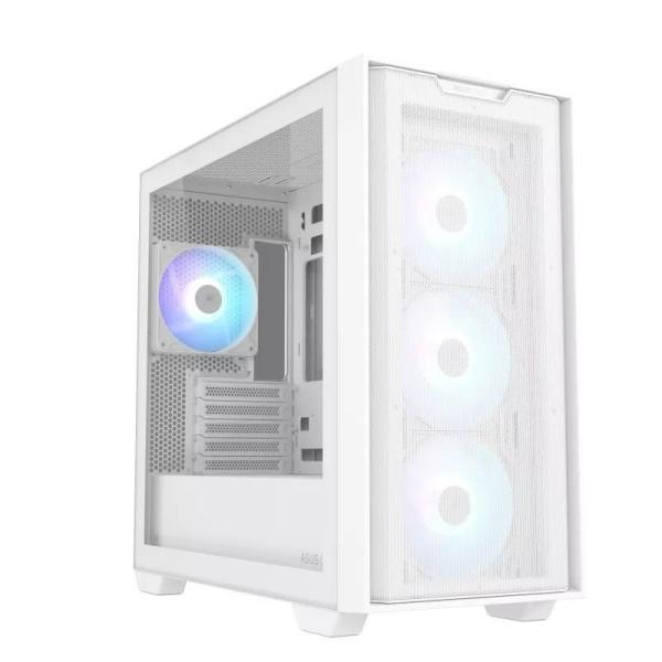 ASUS case A21 PLUS,  Mini Tower,  průhledná bočnice,  4x 120mm ARGB Fan,  bílá