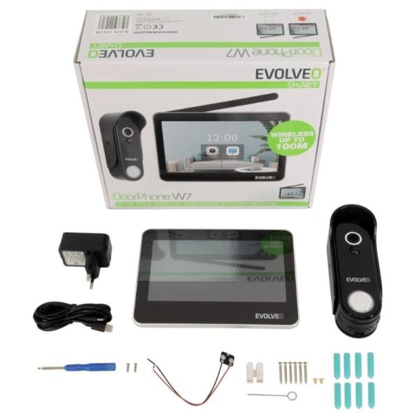 EVOLVEO DoorPhone W7,  Sada domácího bezdrátového videotelefonu s WiFi černý monitor6