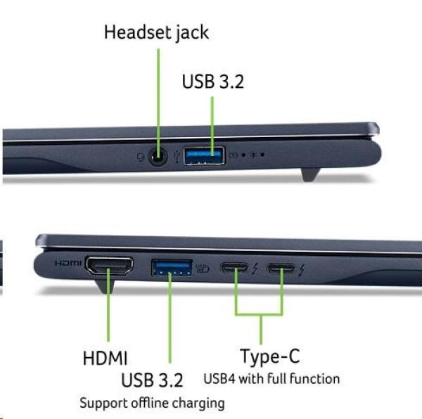 ACER NTB Swift 14 AI (SF14-51-7892), Core Ultra 7 258V, 14"WQ2.8K, 32GB, 1024GB SSD, Intel Arc, Win11H, Blue8