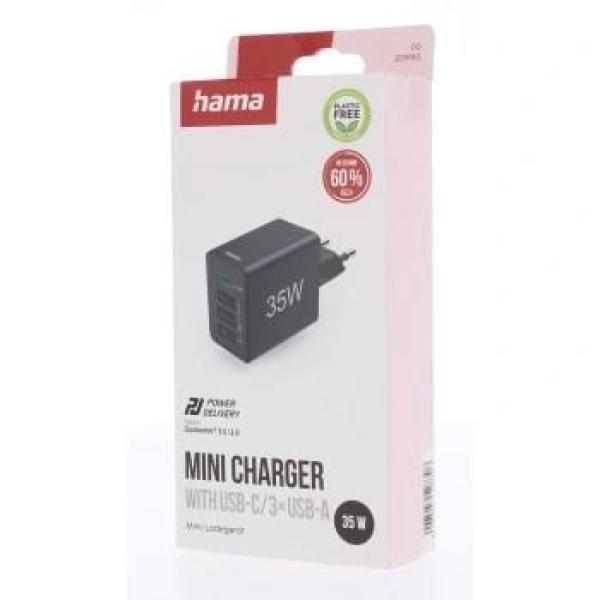 Hama rychlá USB nabíječka 1x USB-C + 3x USB-A,  PD QC,  35 W5