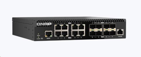 QNAP riadený switch QSW-M3216R-8S8T (8x 10GbE porty + 8x 10G SFP+ porty, polovičná šírka)0